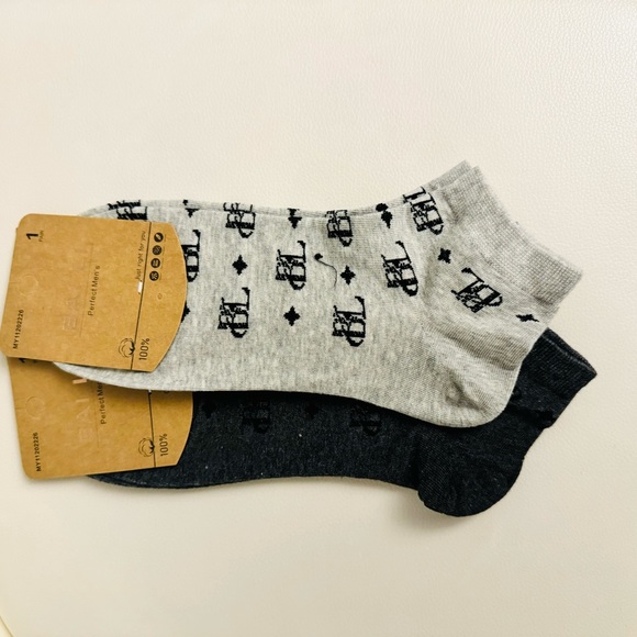 NWT 2 pack Men’s Cotton Ankle Socks with letter prints - Picture 6 of 6